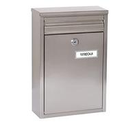 ARREGUI Zaguán E5757 Buzón Exterior de Acero Inoxidable Tamaño S (Correo DIN A5) | Buzón de Pared Pequeño | Buzón de Correo con Boca Trasera Recogecartas | Antilluvia | Anticorrosivo | INOX