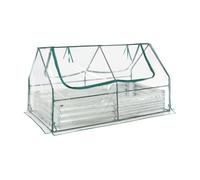 Arriate de jardín con invernadero balsorano 186x96x98 cm - transparente [en.casa]