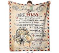 ARRITS Manta Personalizada De Mensajes Bendición Español Para Mi Hija, Manta De Franela Súper Suave Manta Para Sofá Cama De Invierno, Hija Regalos De Cumpleaños Navidad