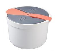 Arrocera al vapor de microondas con colador para sopa de legumbres de cuscús, sin ensuciar, 18 x 18 x 13 cm (naranja)