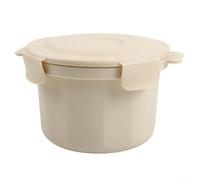 Arrocera para microondas, cuenco de vapor de 2,6 litros para carne, legumbres de cuscús, diseño sin desorden, resistente a altas temperaturas, oficina, viajes, beige, 20,5 x 11 x 14,7 cm