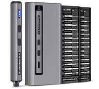 ARROWMAX Mini destornillador eléctrico, juego de destornilladores de precisión con 28 puntas magnéticas, diseño de puntos rojos, destornillador inalámbrico para teléfono, ordenador portátil, reloj, RC