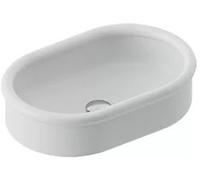 Art Ceram Brera lavabo 60x40 cm semicircular sobre encimera blanco brillante BRL00301;00