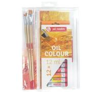 Talens art creation set Óleo 12 tubos 12 ml, bloc de papel a4, pincel