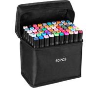 Art Markers Rotulador permanente de graffiti con doble punta, Juego de rotuladores de doble punta para estudiantes, Set de 24/36/60/80 colores, marcadores de animación para marcapáginas, dibujo,