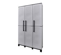 Art Plast Armario alto con estantes y portaescobas, 102 x 37 x 169 cm, Gris claro