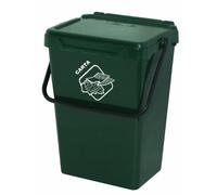 Art Plast Cubo de polipropileno con la manija y la cubierta, de color verde, 40 Lt. 400x305x510 mm.