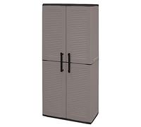 Art Plast Easy Armario de Altura Completa en Polipropileno, con bisagras de Acero y estantes Regulables, Gris Oscuro, Grande