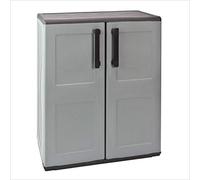 Art Plast ZA2517 Armario de Mediana Altura en Polipropileno, Material reciclable y Eco-sostenible, Equipado con bisagras de Acero y balda Regulable, Dimensiones L 680 x P370 x H 840 mm, Gris