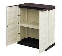 Art Plast ZA2530 Armario de Mediana Altura en Polipropileno, Color Marfil y Taupe, L 700 x P 390 x H 855 mm