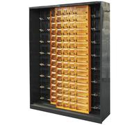 Art Plast ZA2724 Armario de Estructura metálica, sólido, con Puertas correderas L 1300 x P 400 x H 1900 mm con 168 Cubos de inclinación, Negro