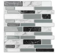Art3d 10 Piezas Azulejos Adhesivos Cocina, Azulejos de Vinilo para Cocina y Baño, Baldosas de Vinilo Baño (30x30cm)