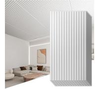 Art3d 12 piezas 3D paneles de pared PVC azulejos de techo de listones de diseño decoración de la pared interior 120x60 cm (2x4 FT) decorativo suspendido azulejos de techo Blanco 8,8 ㎡