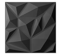 Art3d 20 paneles de pared 3D para decoración de paredes interiores PVC diamante revestimiento de pared para gaming salón TV fondo de pared 30 x 30 cm negro