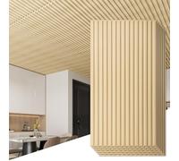 Art3d 6 piezas 3D paneles de pared PVC azulejos de techo de listones de diseño decoración de paredes interiores 120x60 cm (2x4 FT) decorativo suspendido azulejos de techo roble 4,4 ㎡