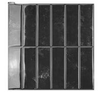 Art3d Baldosas Adhesivas Motivo Rectangular Negro