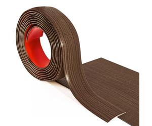 Art3d Banda de transición de suelo autoadhesiva de vinilo, banda de separación plana para unir espacios en el suelo, transición de umbral de alfombra, baldosas de suelo, 300×4 cm, Marrón
