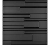 Art3d, Panel de pared rectangular de 50 x 50 cm, 12 unidades, Negro