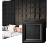 Art3d Paneles 3D Revestimiento Decorativo Negro Mate