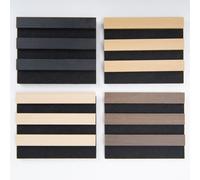 Art3d Paneles de madera de listones acústicos, techo caído insonorizados, decoración de bricolaje para sala de estar y dormitorio, paquete de 4 muestras multicolor