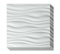 Art3d Paneles de pared 3D con textura de tablero de ondas de PVC, onda blanca, 12 tejas,cubrir de 3 metros cuadrados