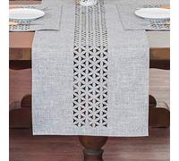 ARTABLE Camino de Mesa Rectangular de Tela para el hogar, con Borde Bien Recortado para picnics, Interiores y Exteriores, Comedor, mesas largas (Gris, 16 x 70 Pulgadas)