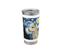 Arte caprichoso de alpaca estrellada noche de Van Gogh Vaso térmico de acero inoxidable de doble pared