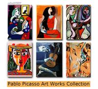 Arte clásico de Pablo Picasso, pinturas en lienzo, impresiones, póster, estilo cubista, personaje abstracto, pintura artística de pared para decoración del hogar G