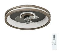 Arte confort Ventilador de techo Cris (Negro/Madera, 50 cm, 8,5 W, Blanco cálido) + Garantía BAUHAUS 5 años para equipos eléctricos y motorizados