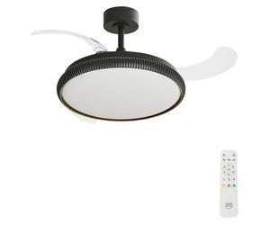 Arte confort Ventilador de techo Ruvik M (Negro, 107 cm, 25,5 W, Blanco cálido) + Garantía BAUHAUS 5 años para equipos eléctricos y motorizados