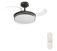 Arte confort Ventilador de techo Tivar S (Negro, 91 cm, 30 W, Blanco cálido) + Garantía BAUHAUS 5 años para equipos eléctricos y motorizados