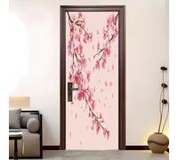 Arte Mural Etiqueta Carteles Pegatinas De Pared Diy 77x200 cm Romance Flores Cerezos En Flor Autoadhesivo Adhesivo Fotográfico Para Puerta o Pared, Rosa Autoadhesivo Vinilos Para Puertas,