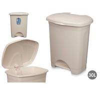 Arte Regal Papelera de Pedal de Plástico 30L Beis (Pack de 4)