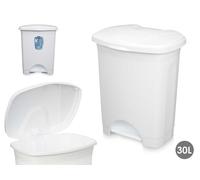 Arte Regal Papelera de Pedal Plástico 30L Blanco (Pack de 4)