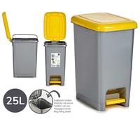 Arte Regal Papelera de Plástico Amarillo 25L con Pedal