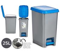 Arte Regal Papelera de Plástico Azul 25L con Pedal para Reciclaje