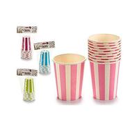 ARTE REGAL Vaso Carton Rayas Altura 8,5 Diametro 7cm 10 Unidades 4 Surtido A Elegir 1
