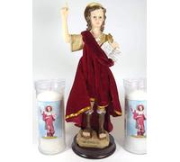 Arte Sacro - Figura San PANCRACIO + 2 VELONES - Estatua ESTATUILLA DE San PANCRACIO + 2 Velas