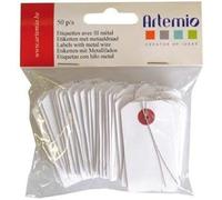 Artemio 11060133 - Set de 50 Etiquetas, Papel, Blanco, 11,5 x 1,5 x 13 cm
