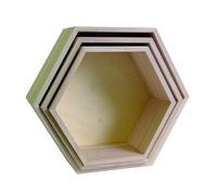 Artemio 14001892 - Juego de 3 estantes hexagonales para Decorar, Madera, Beige, 30 x 26,5 x 10 cm