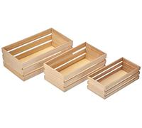 Artemio 14001929 - Cajonera Decorativa (Madera, 3 Piezas,5x16,5x8cm (Small Box) 6,5x19x10cm (Medium Box) 7x21,5x12cm (Big Box)), Color Beige