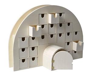 Artemio - Calendario de Adviento Igloo, madera, 44 x 15,5 x 32 cm