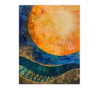 Artery8 Abstract Sunrise Modern Tarot Style Painting Living Room Large Wall Art Poster Print Thick Paper 18X24 Inch