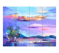 Artery8 Abstract Sunset on Meadow XL Giant Panel Poster (8 Sections) Resumen Puesta de sol Póster