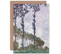 Artery8 Claude Monet Wind Effect Series Of The Poplars Fine Art Greeting Card Plus Envelope Blank Inside