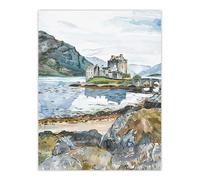 Artery8 Eilean Donan Castle Loch Lake Scotland Landscape Living Room Large Wall Art Poster Print Thick Paper 18X24 Inch