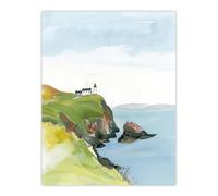 Artery8 Scotland Mull of Kintyre Lighthouse Watercolour Living Room Large Wall Art Poster Print Thick Paper 18X24 Inch