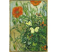 Artery8 Vincent Van Gogh Butterflies And Poppies XL Giant Panel Poster (8 Sections) Póster