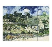 Artery8 Vincent Van Gogh Thatched Cottages At Cordeville XL Giant Panel Poster (8 Sections) Póster
