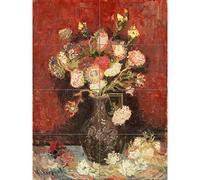 Artery8 Vincent Van Gogh Vase With Chinese Asters And Gladioli XL Giant Panel Poster (8 Sections) Póster